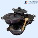 Bosch 11 PCS Granite Non-Stick Cookware Set with silicone lids and glass covers